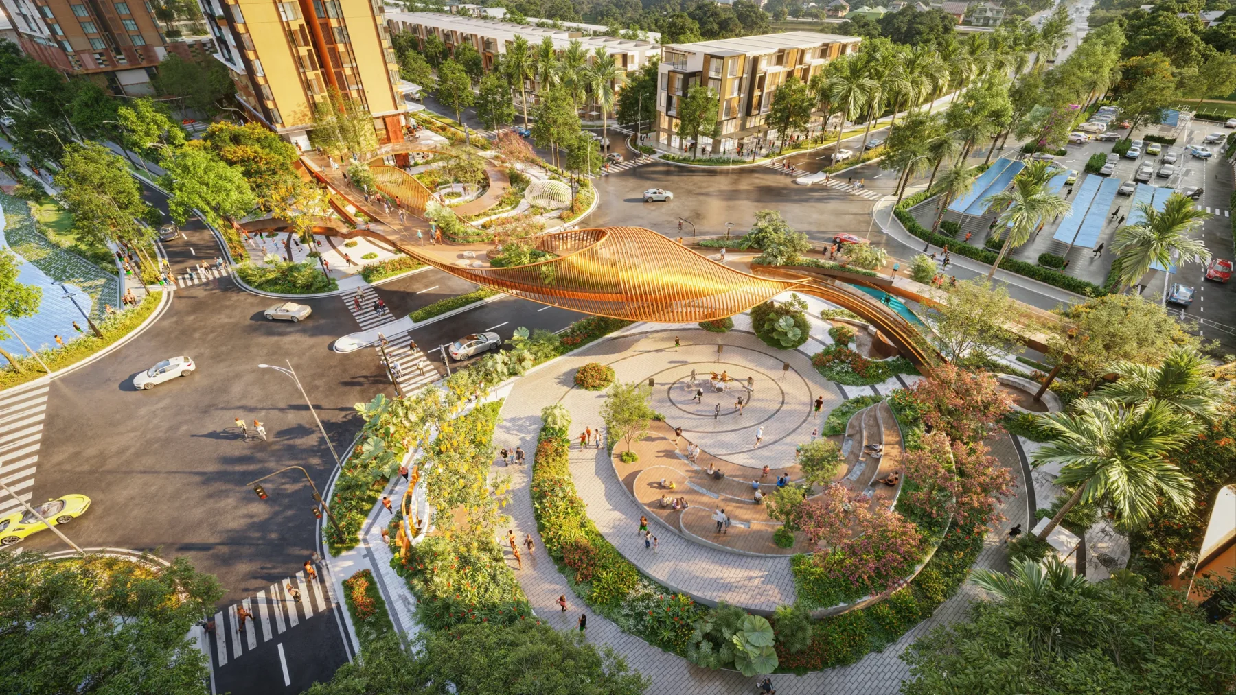 Phối cảnh Cầu Kén Vàng — nguồn Kim Oanh Group