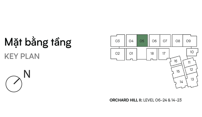 Mặt bằng 2BR Executive I – vị trí căn