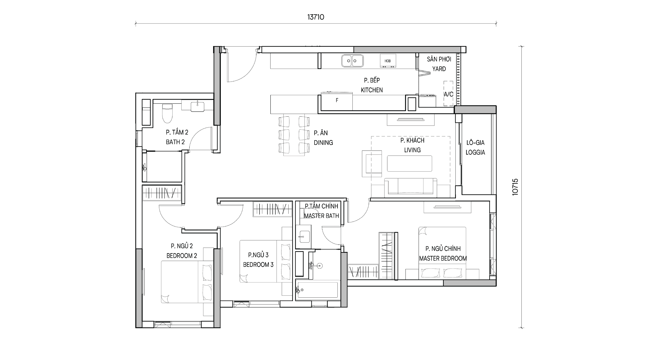 Mặt bằng 3BR Executive I