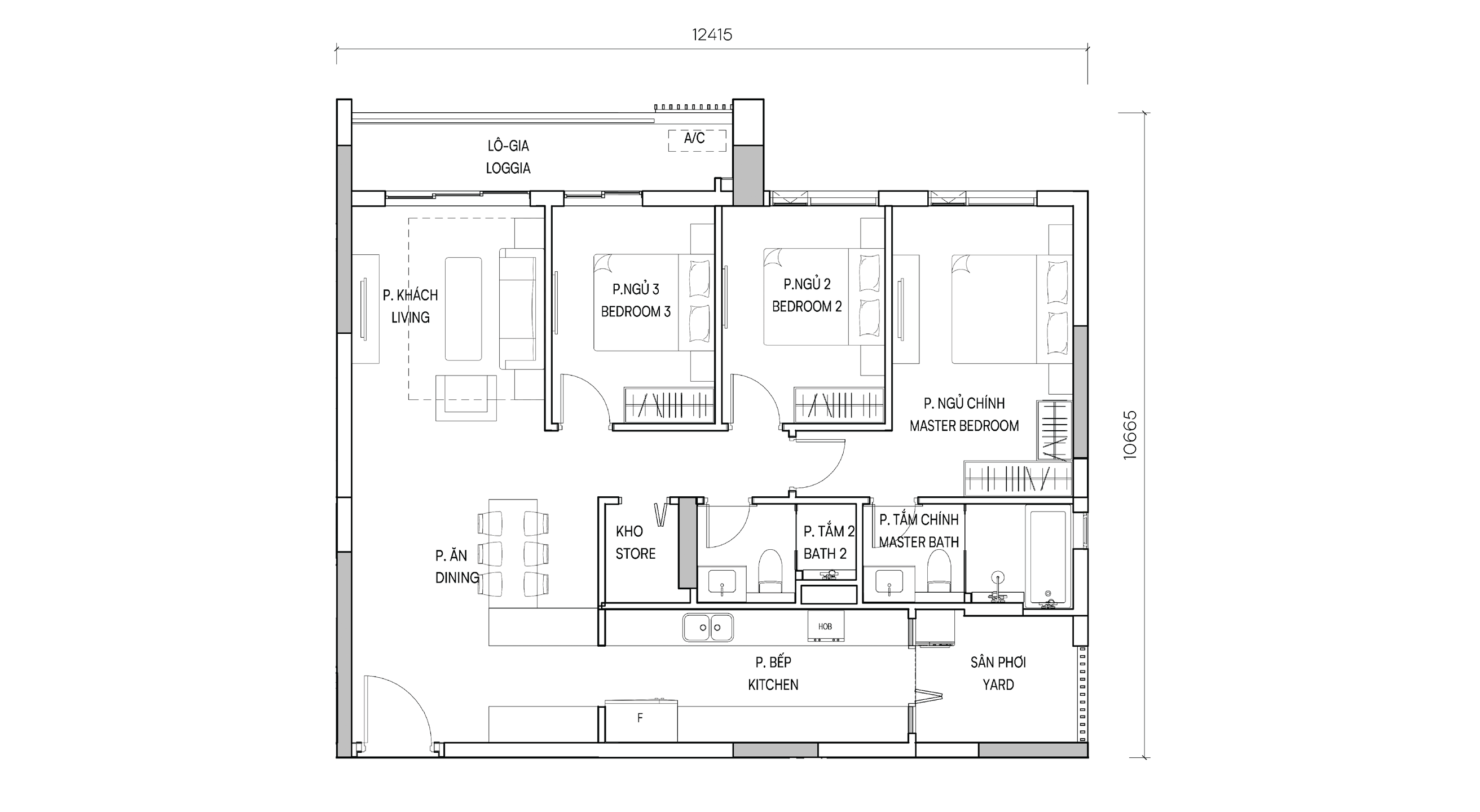 Mặt bằng 3BR Executive III