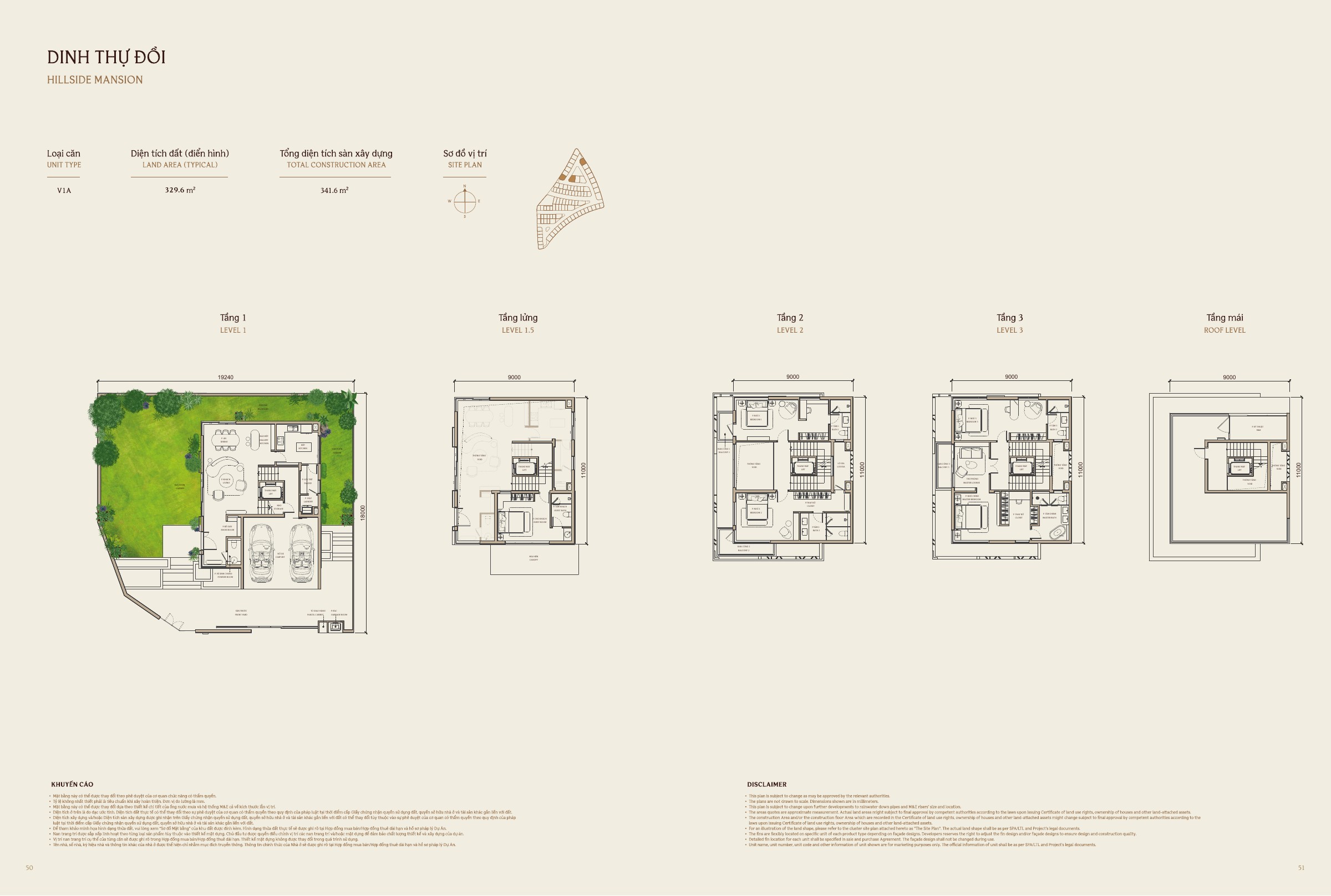 Thiết kế Hillside Mansion – tầng 1 và 2