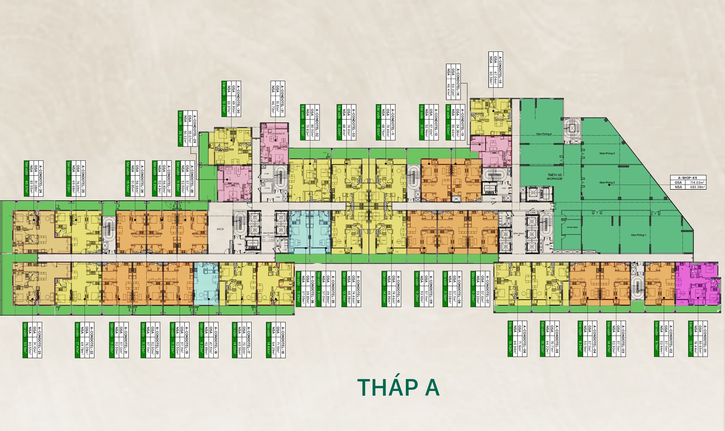 Mặt bằng tháp A – tầng 3