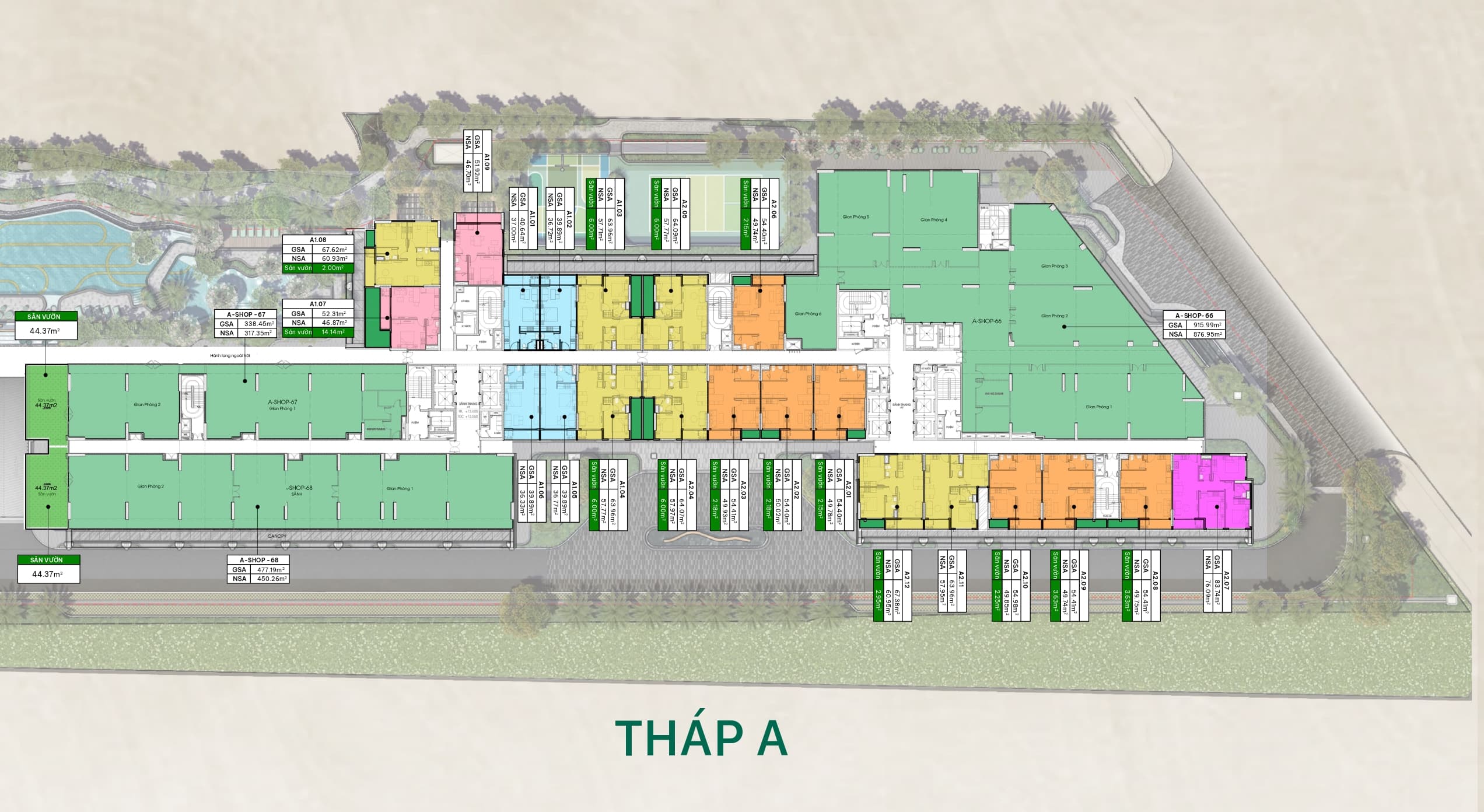 Mặt bằng tháp A – tầng 4