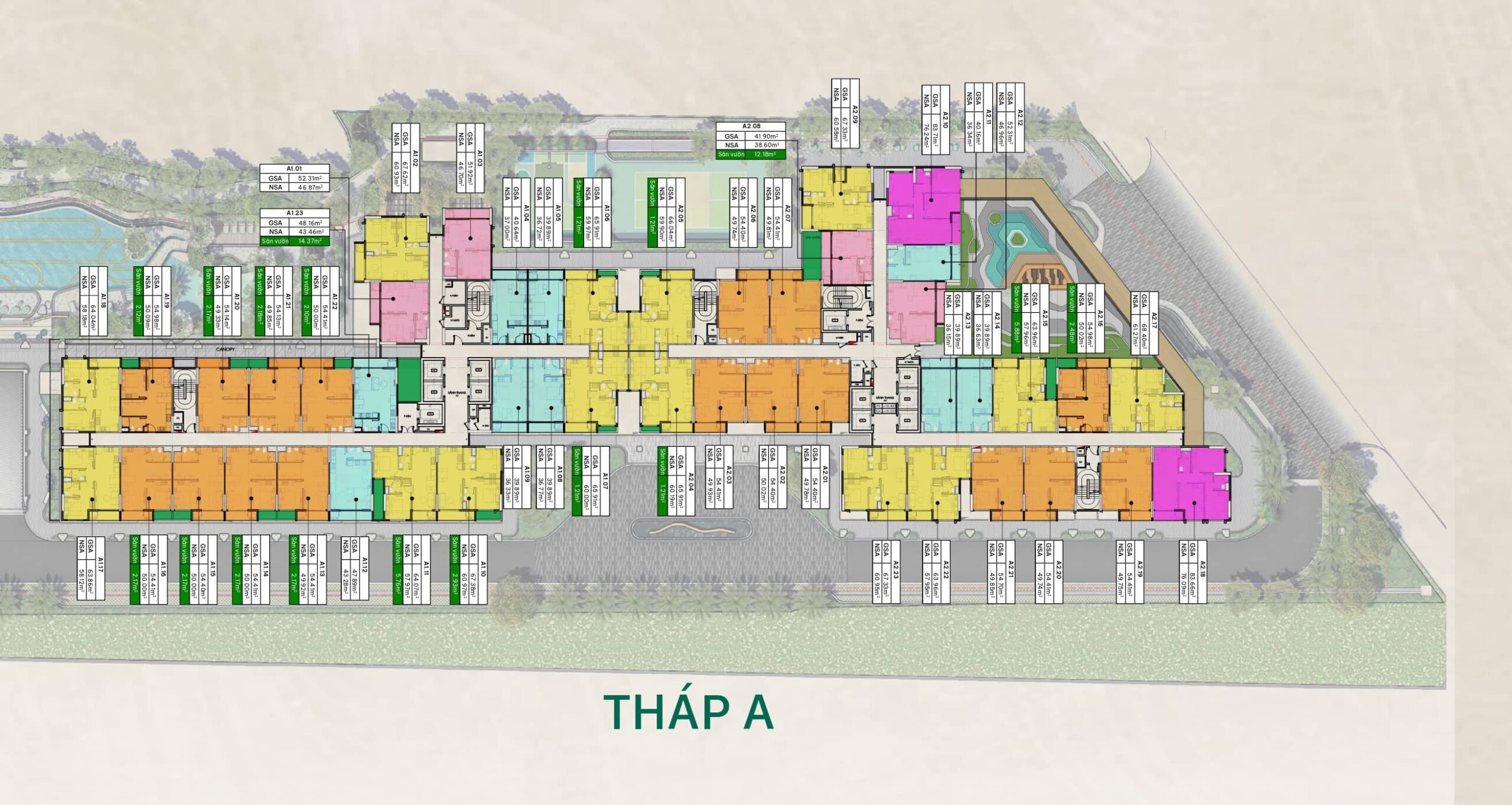 Mặt bằng tháp A – tầng 5