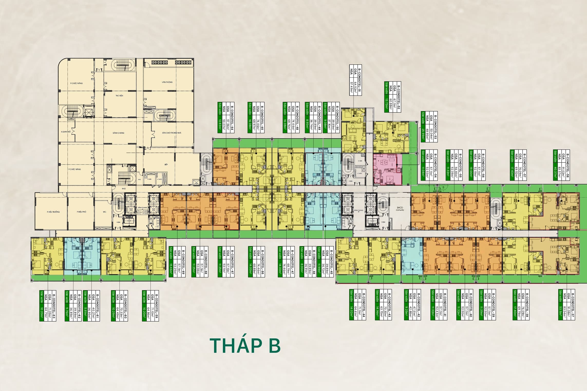 Mặt bằng tháp B – tầng 3
