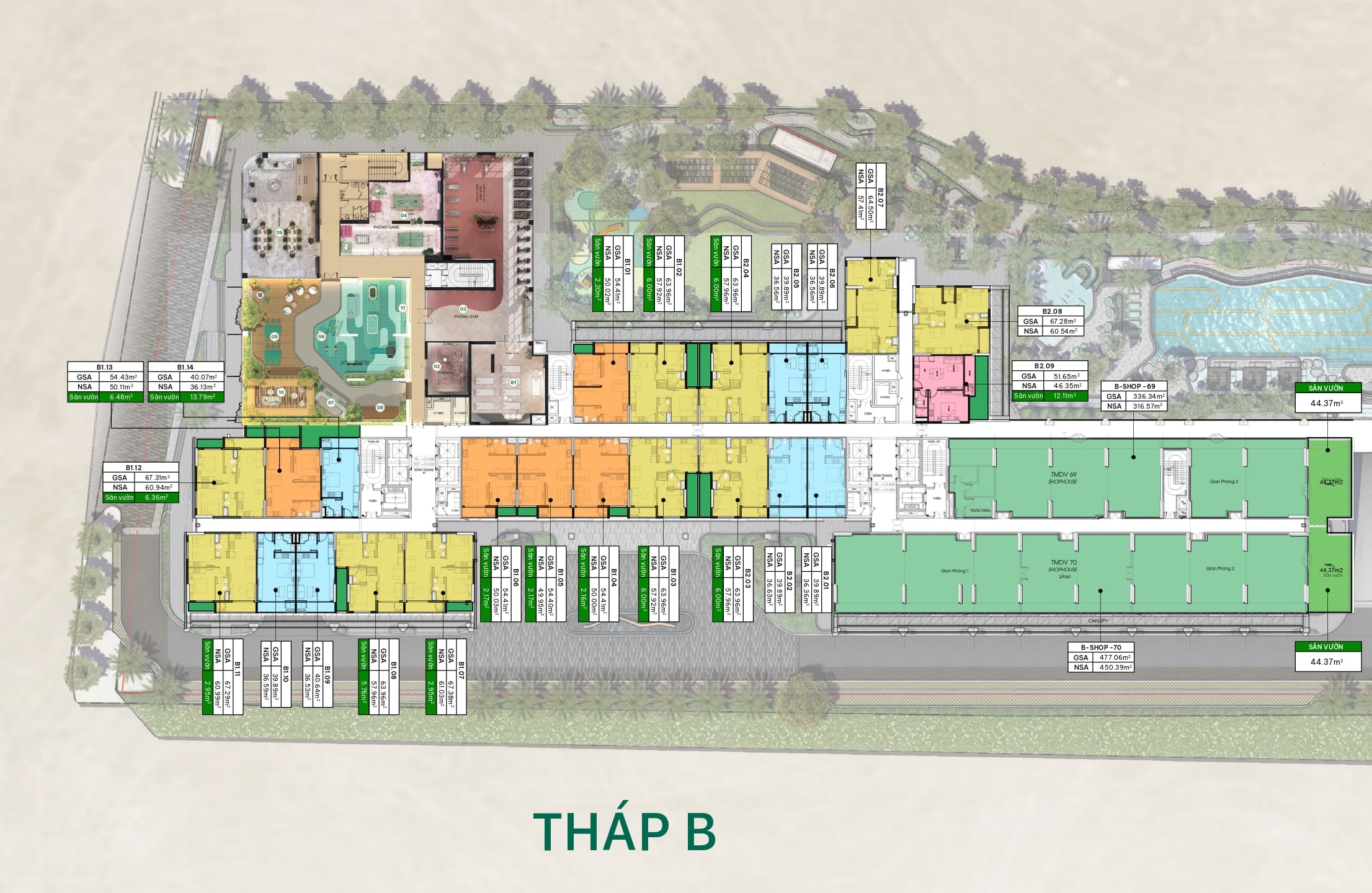 Mặt bằng tháp B – tầng 4