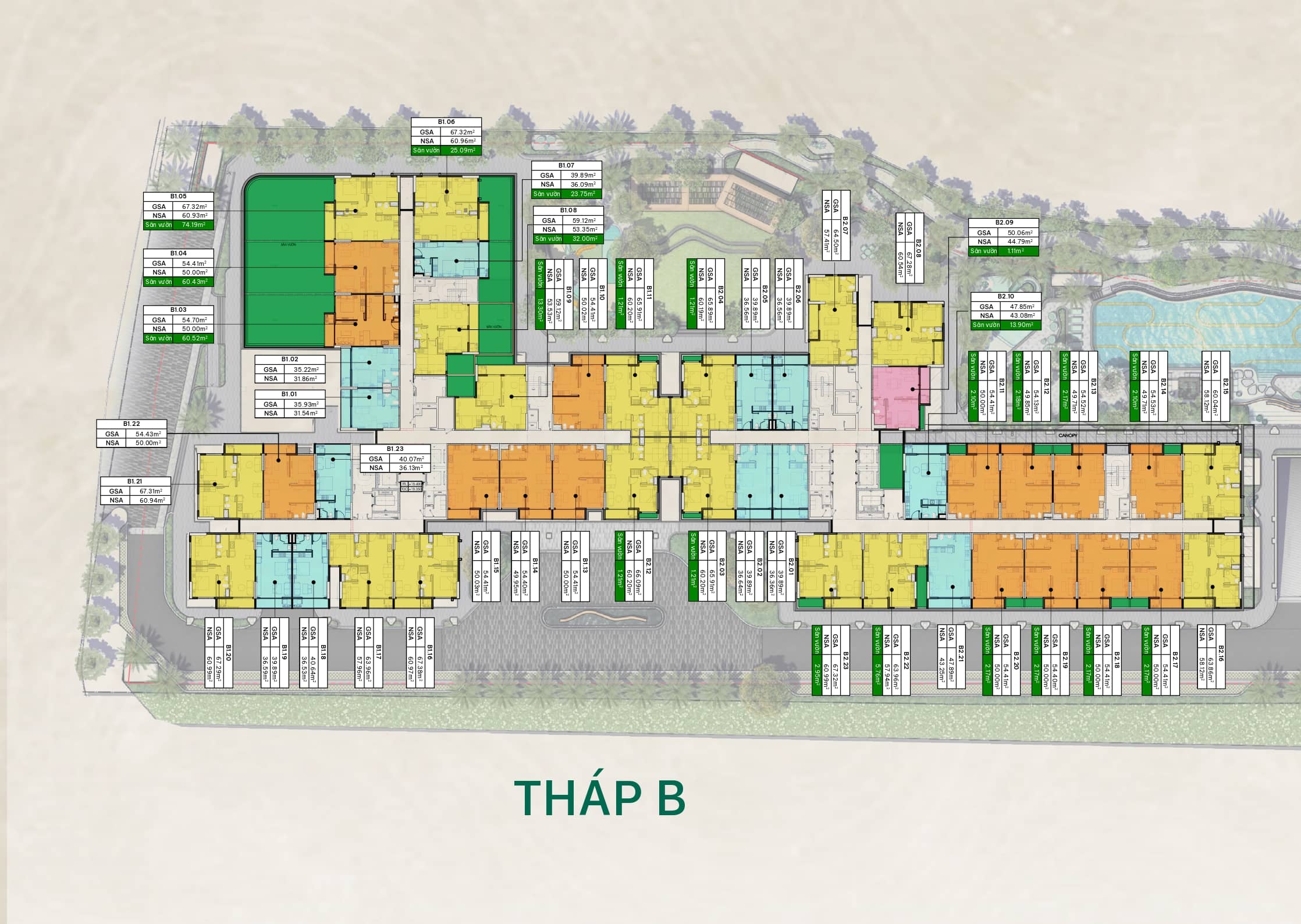 Mặt bằng tháp B – tầng 5